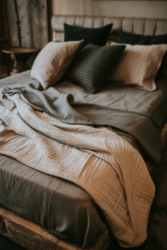 grunge Bedding with Texture and Contrast