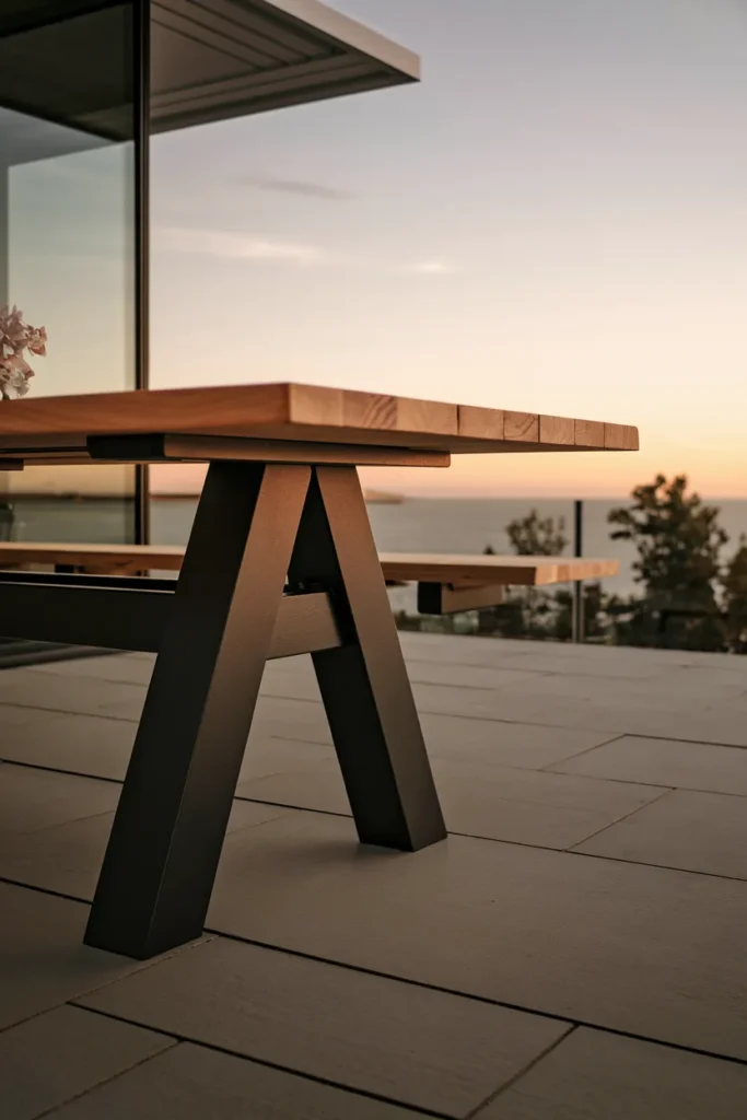 20 DIY Outdoor Dining Table Ideas You’ll Want to Build This Weekend 3 modern A frame