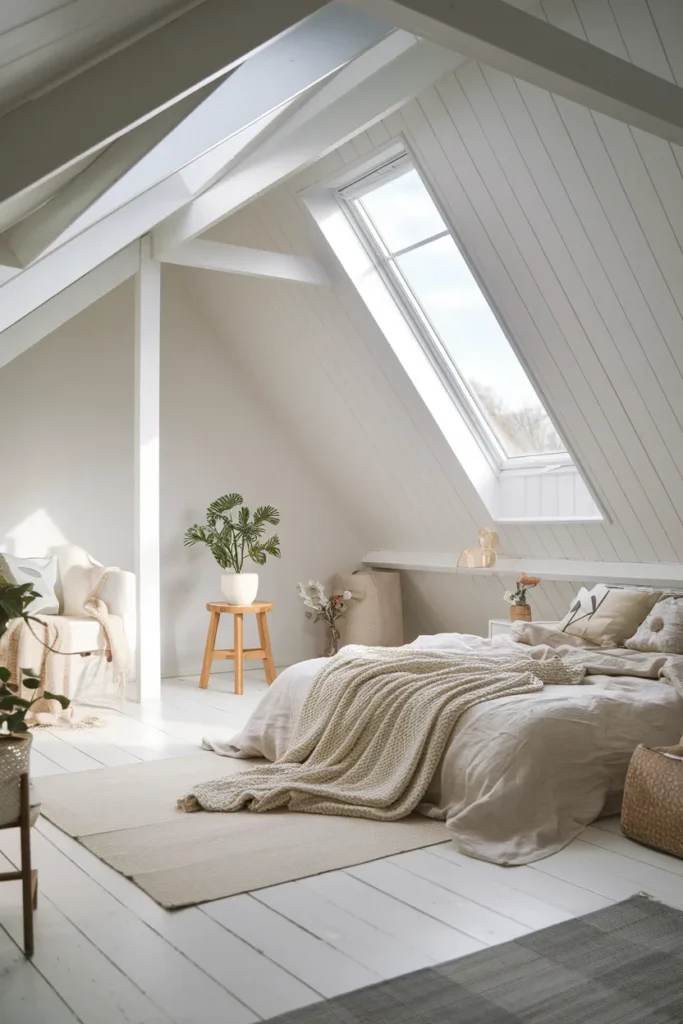 30 Attic Bedroom Ideas That Turn Forgotten Spaces into Dreamy Retreats 7 scandinavian Serenity in the Attic