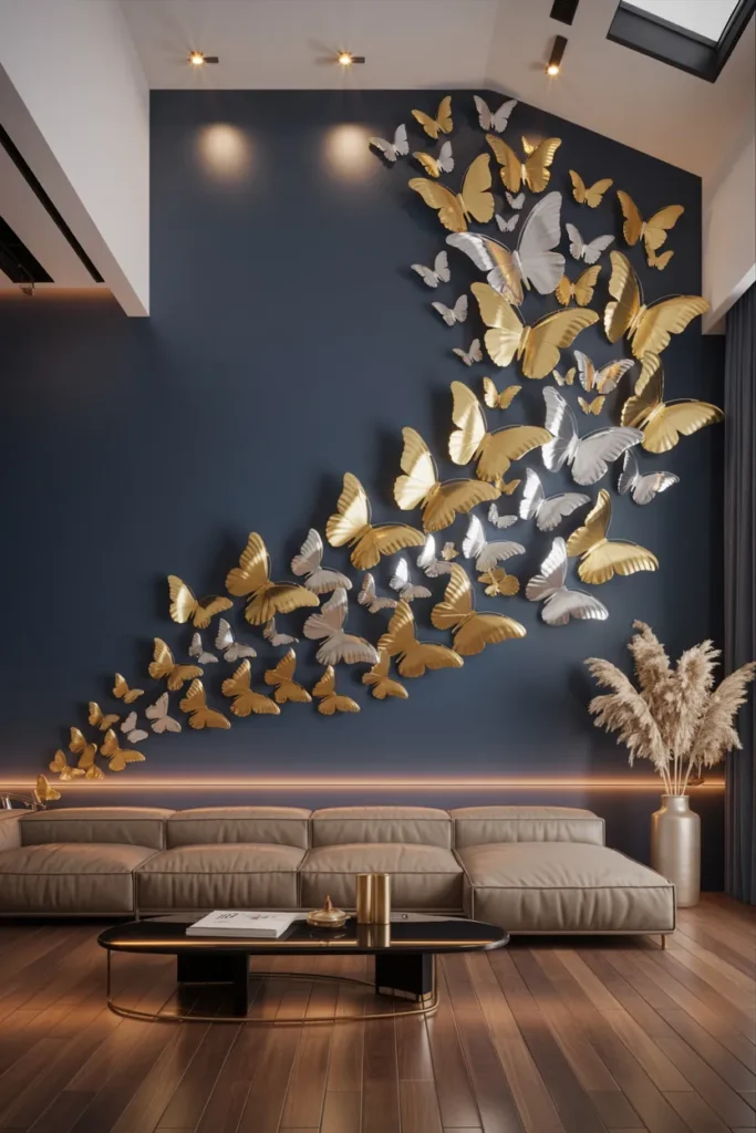 3D Metallic Butterfly Cluster