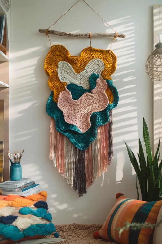 Abstract Crochet Art Hanging