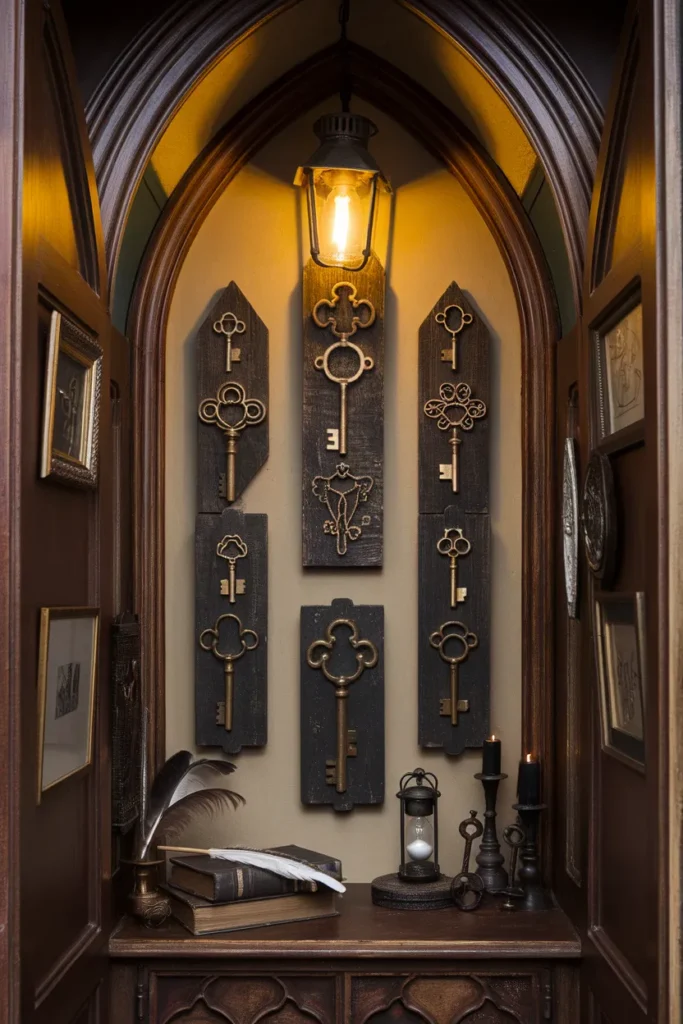 15 Gothic Wall Art Ideas That Turn Dark Spaces Into Dramatic Masterpieces 12 Antique Key Wall Displays