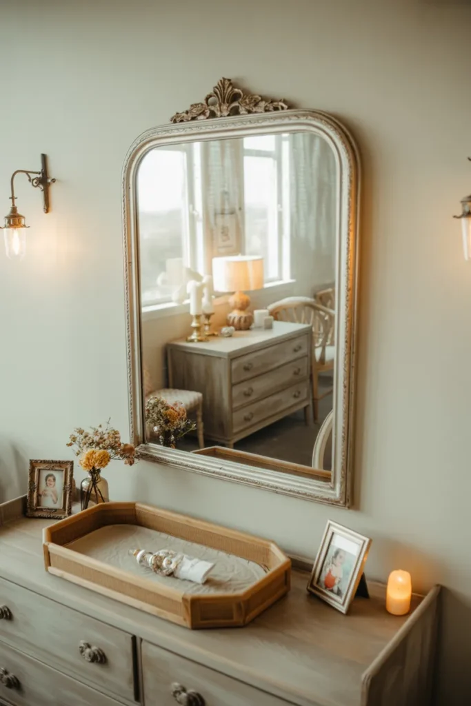 Antique Mirror with Ornate Frame