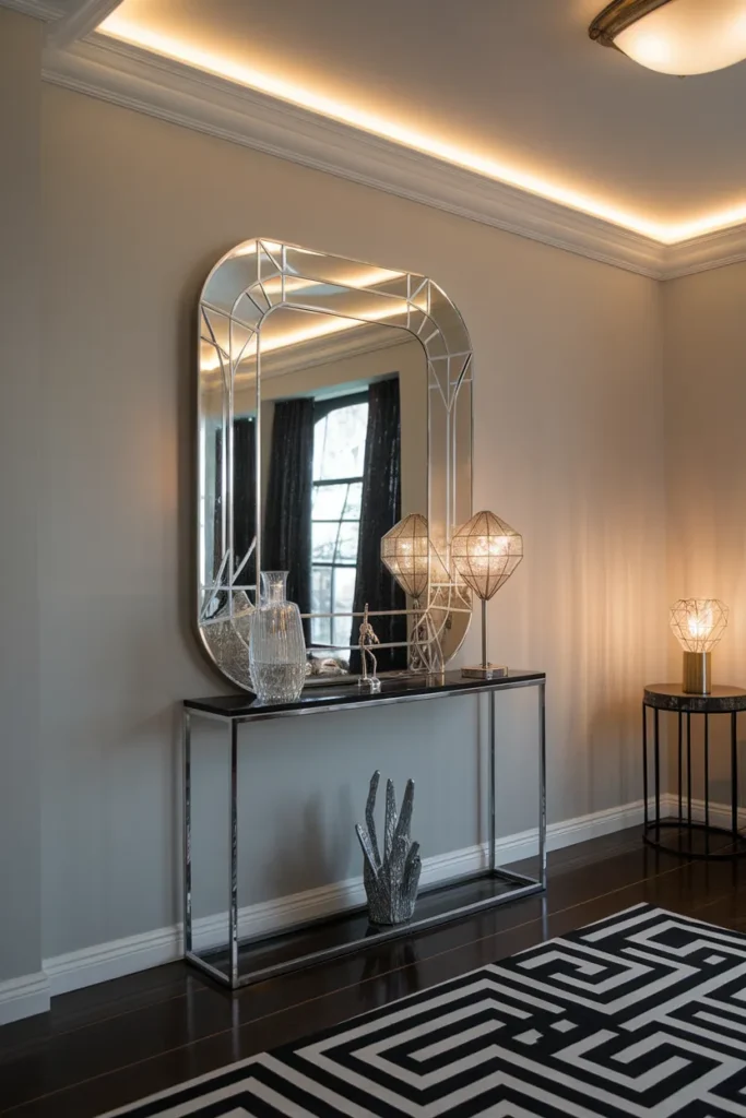 Vintage Mirrors Ideas That Transform Empty Walls Into Pure Magic 8 Art Deco Mirror with Soft Geometric Edges