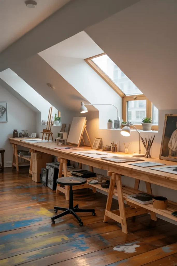 Artistic Studio Attic Workspace