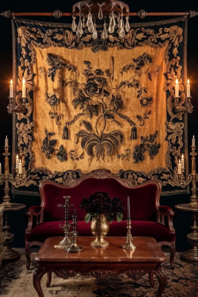 15 Gothic Wall Art Ideas That Turn Dark Spaces Into Dramatic Masterpieces 7 Baroque-Inspired Wall Tapestries