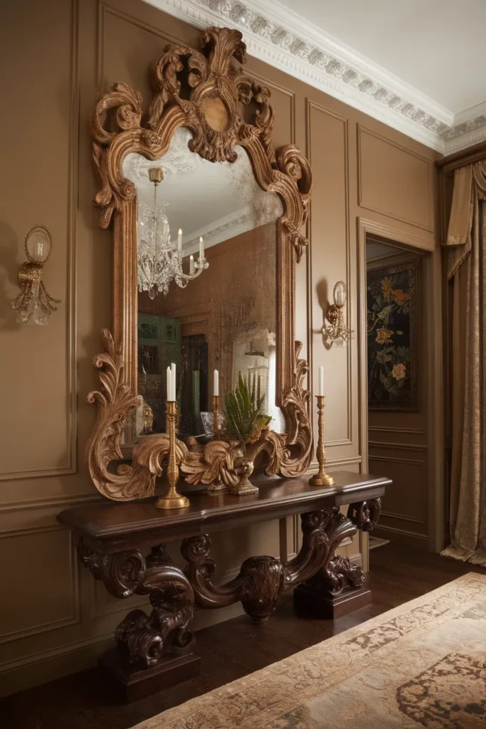 Vintage Mirrors Ideas That Transform Empty Walls Into Pure Magic 9 Baroque Style Mirror with Rich Molding