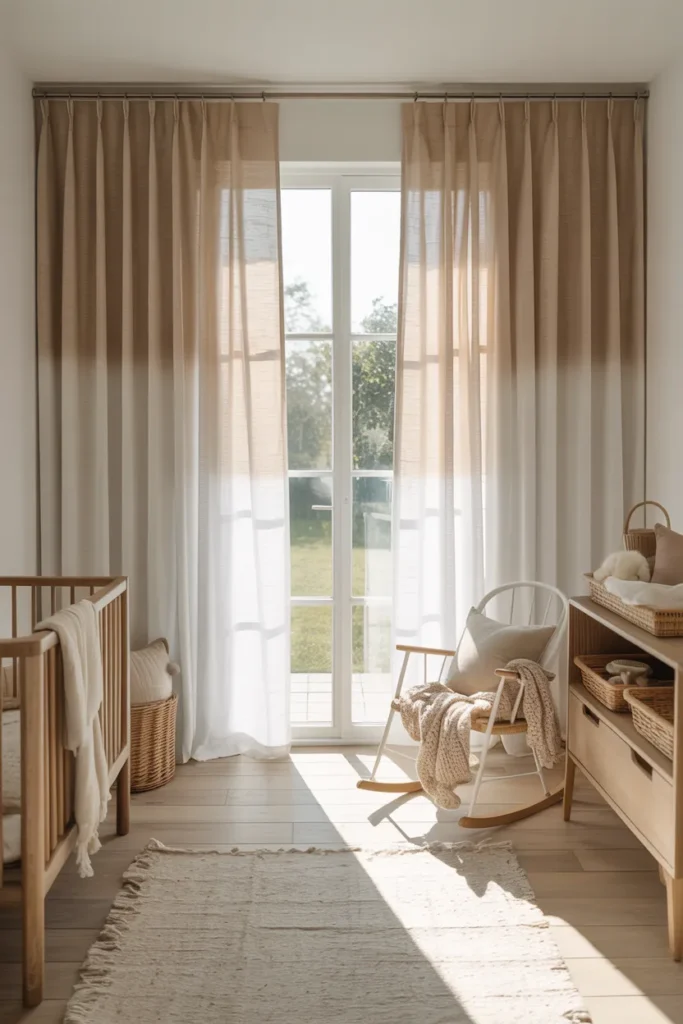 Beige and White Ombre Curtains for Modern Softness