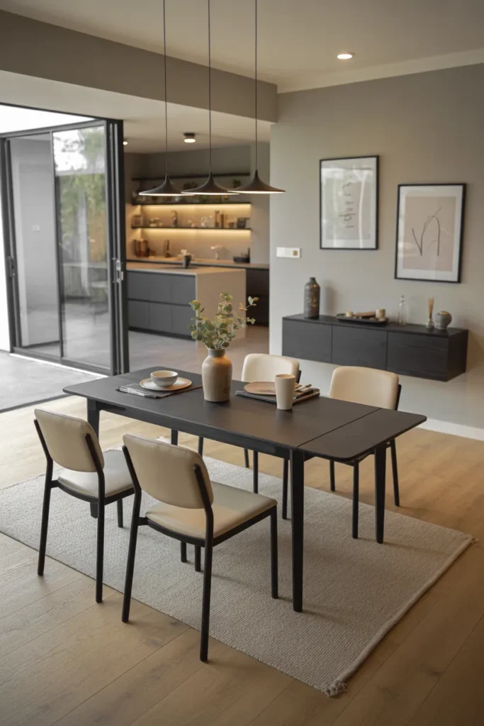 Black Extendable Dining Table For Modern Homes
