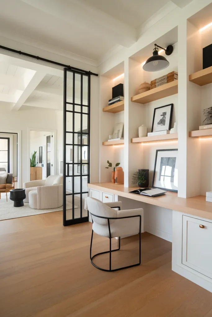 Black Framed Glass Door for Light and Contrast