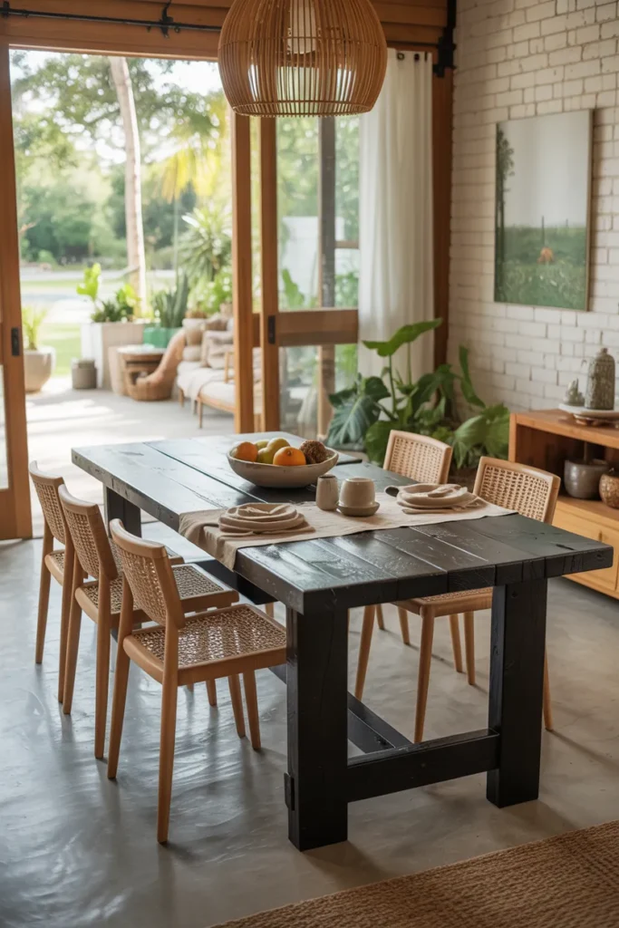 Black Reclaimed Wood Dining Table For Sustainable Style