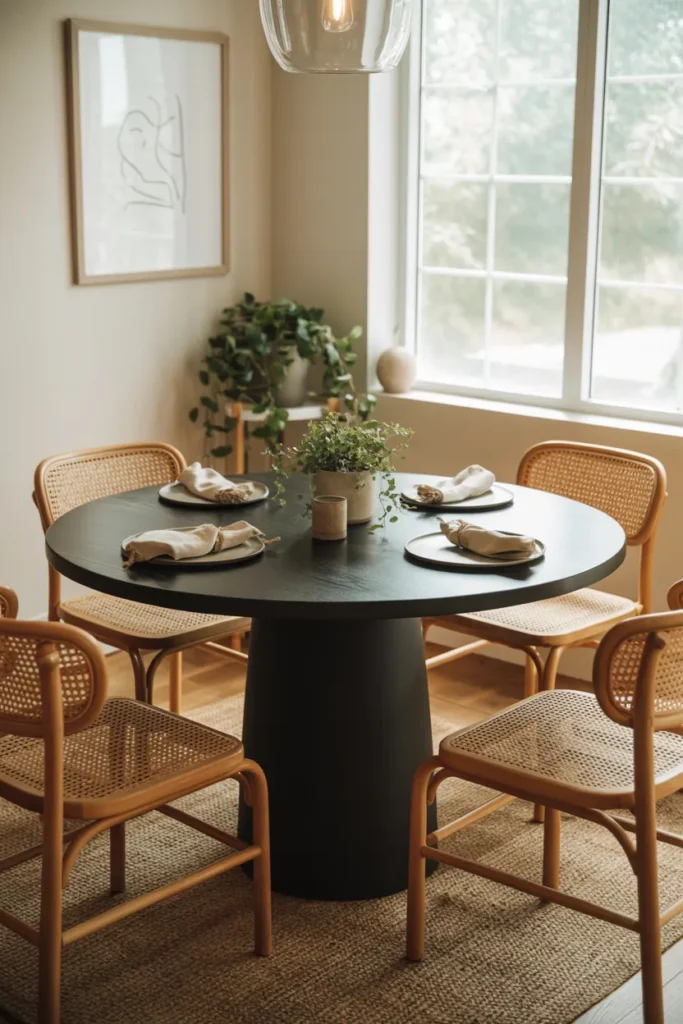 Black Round Dining Table For Small Spaces