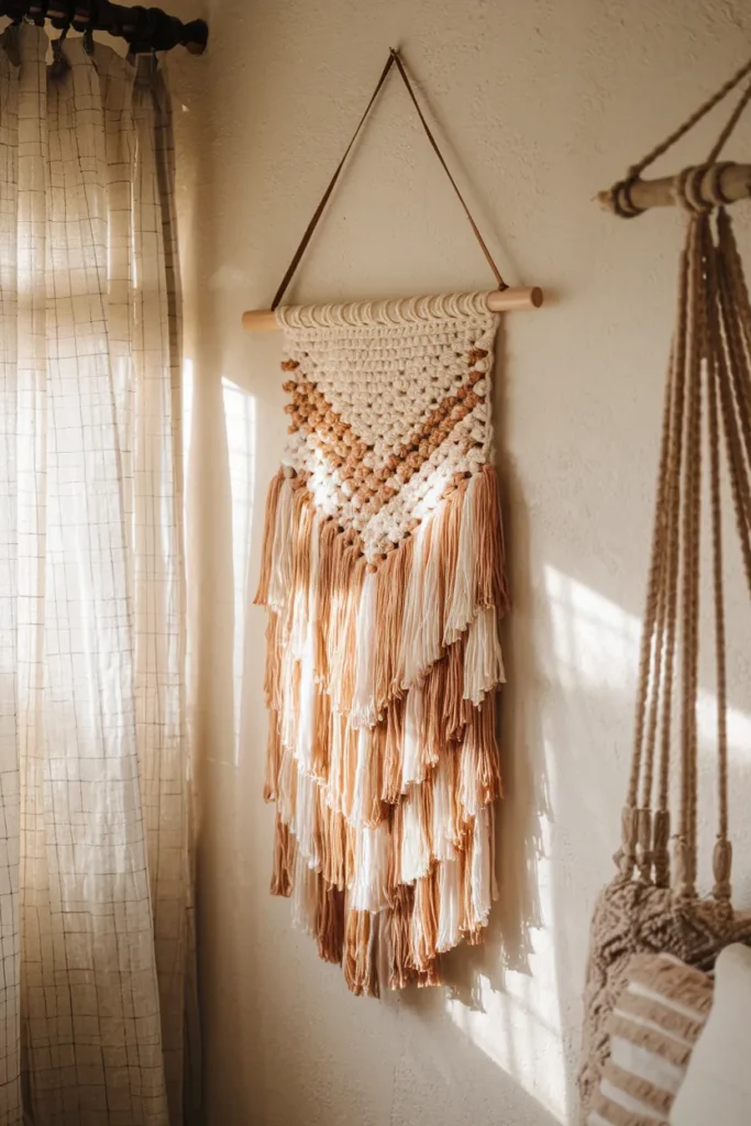 Boho Fringe Crochet Wall Hanging
