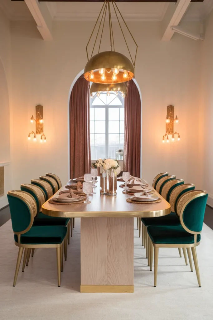 Boho Glam Dining with Metallic Accents