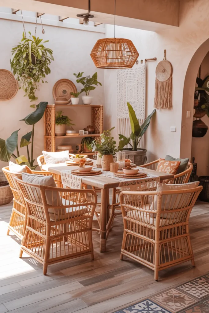 Boho Rattan Dining Chairs