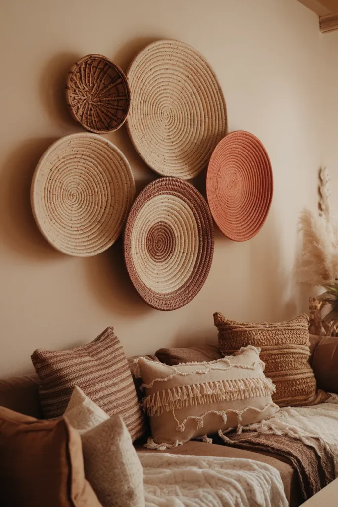 Boho Woven Basket Display