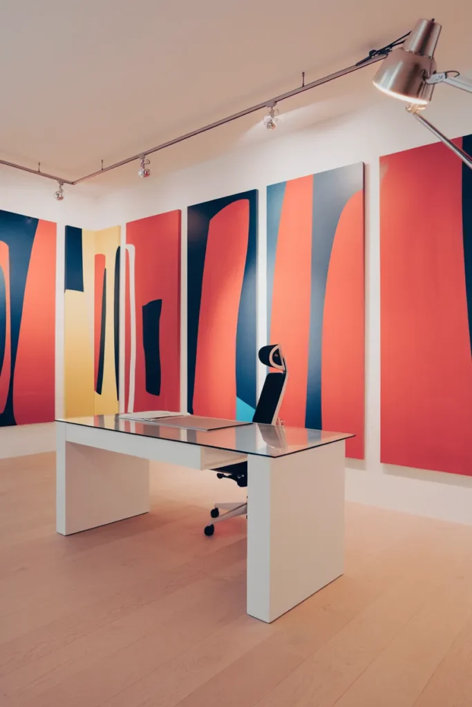 Bold Art Wall Workspace
