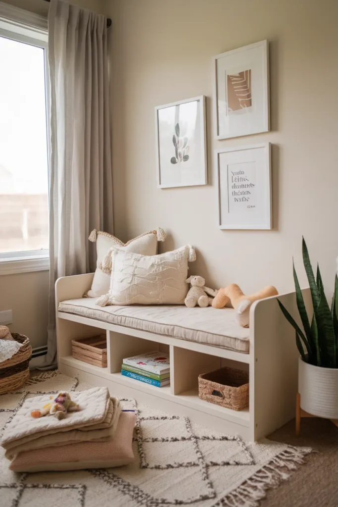 Bookshelf Bench for Reading Moments