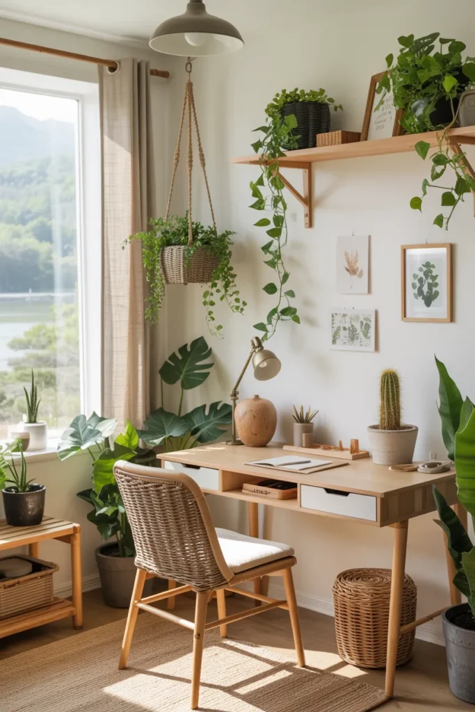Botanical Boho Desk Setup