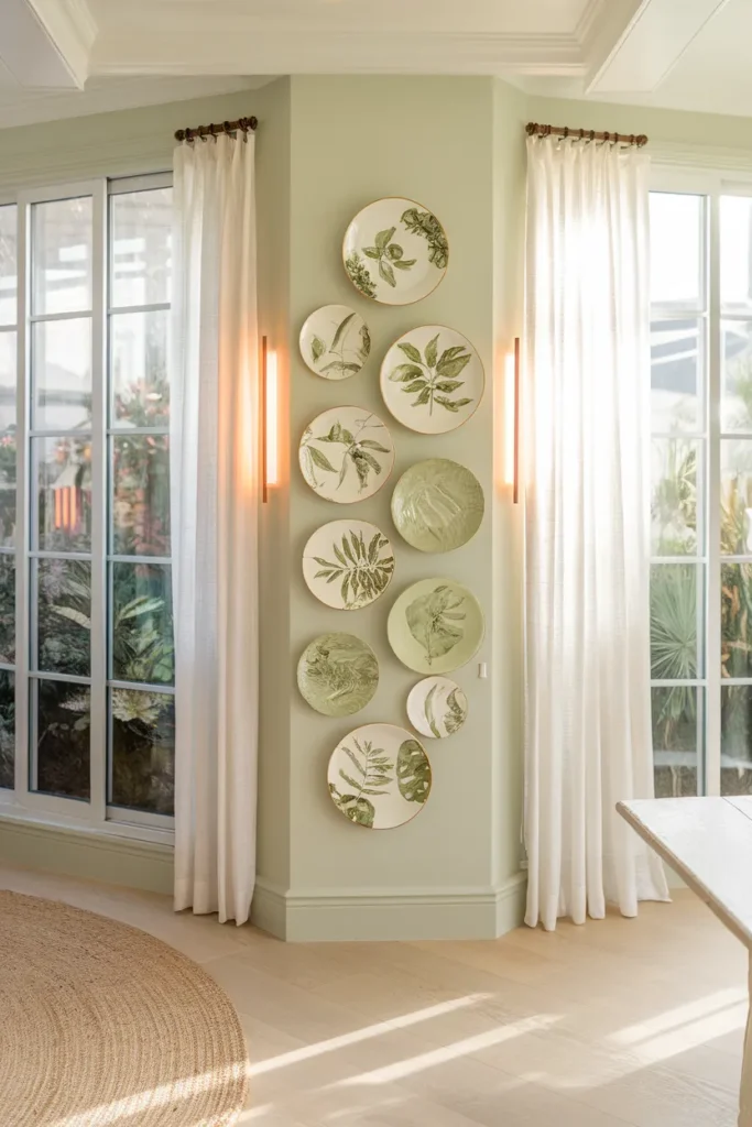 Botanical Theme Plate Wall