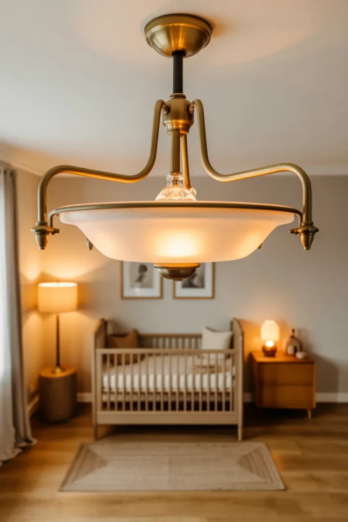 Brass Light Fixture with Gentle Glow