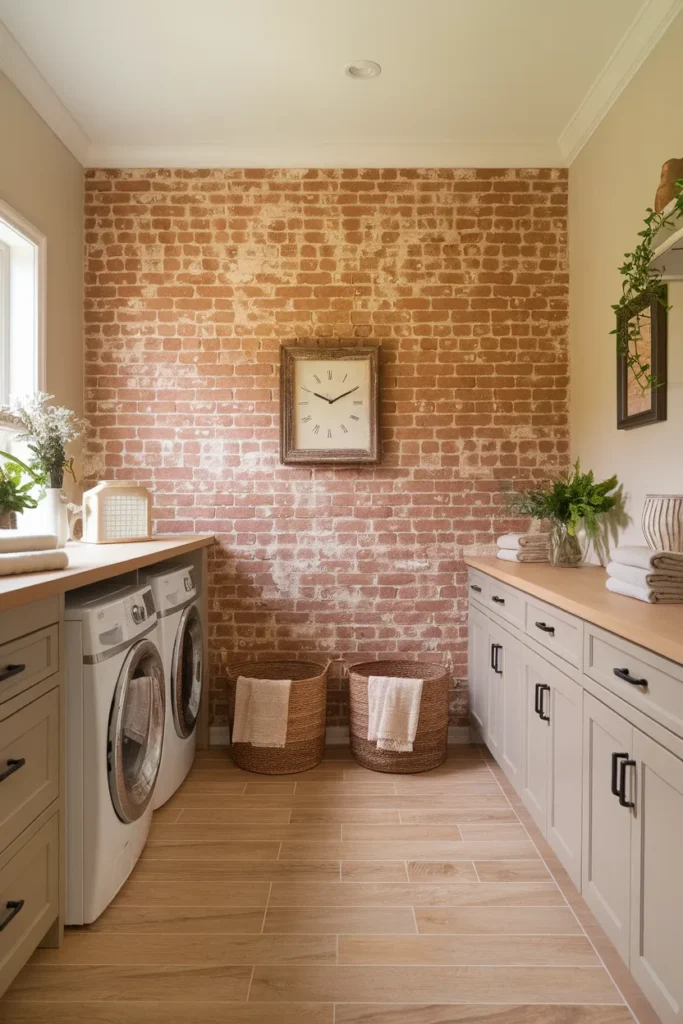 Brick Accent Wall for Rustic Warmth