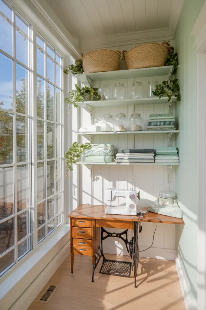 Bright and Airy Sewing Corner