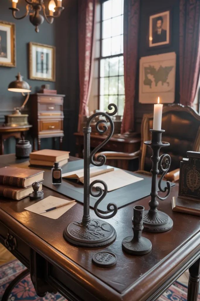26 Victorian Home Office Ideas That Transform Any Workspace Into Pure Vintage Magic 20 Cast Iron Accessories For Historical Depth