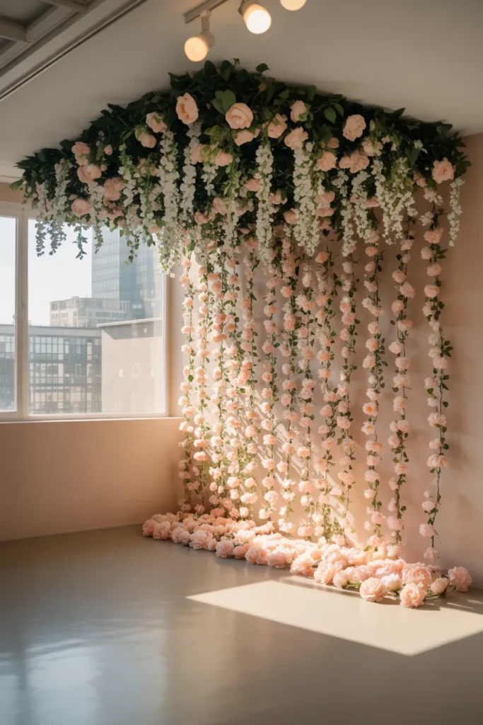 Ceiling to Wall Flower Cascade