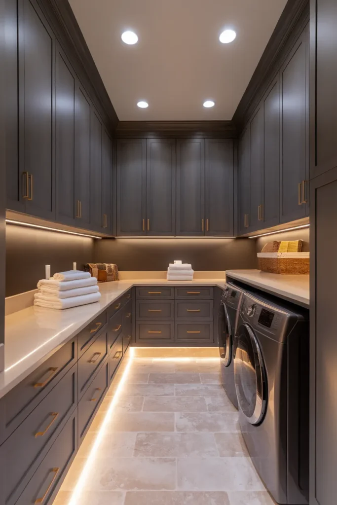 Charcoal Elegance with Brass Accents