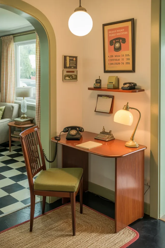 Classic Rotary Phone Corner with Vintage Vibes