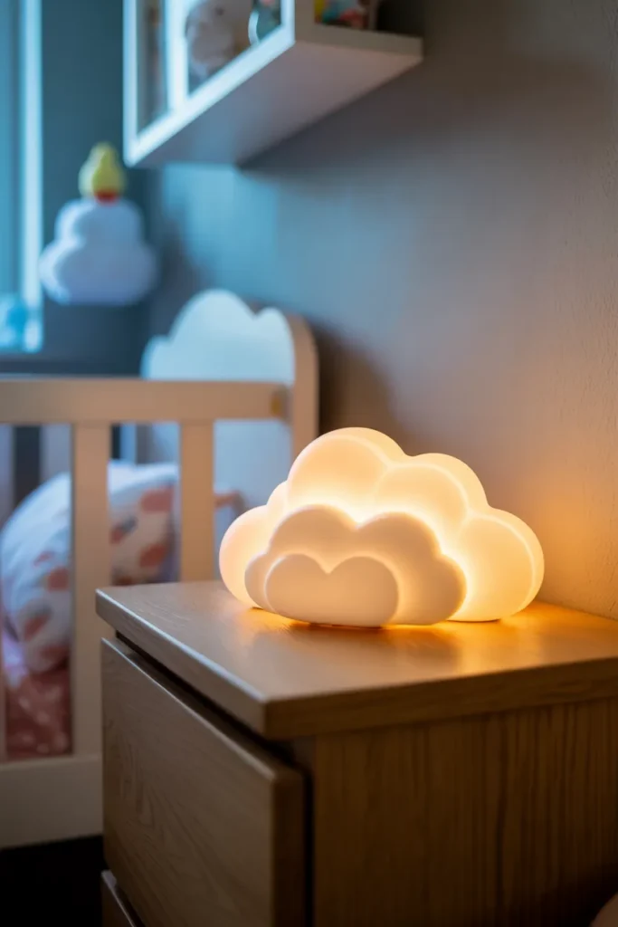 19 Nursery Lighting Ideas That Instantly Turn Baby Rooms Into Cozy Wonderlands 10 Cloud Shaped Night Light for a Dreamy Feel