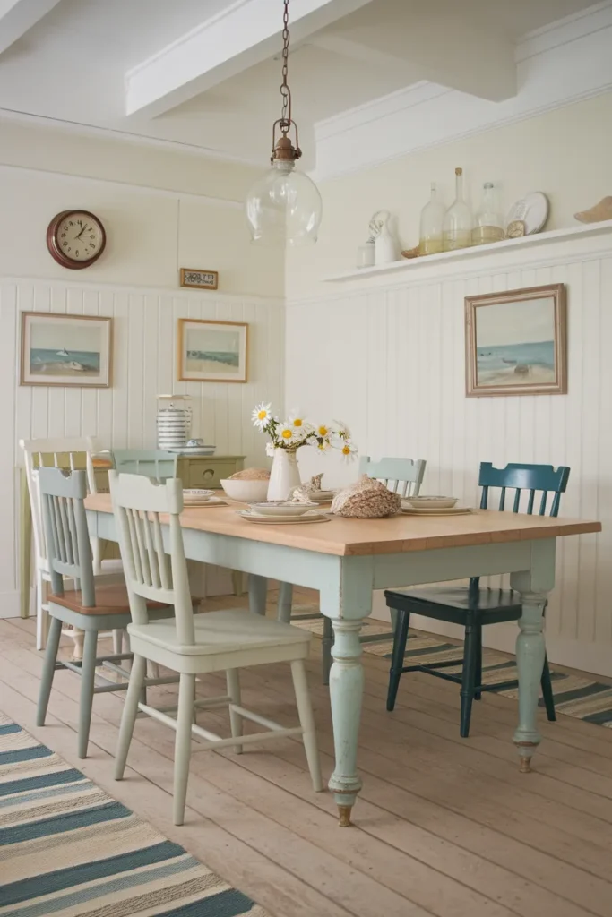 30 Coastal Dining Room Ideas That Bring the Beach Straight Into Your Home 23 Coastal Charm With Painted Furniture