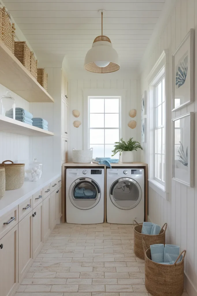 Coastal Inspired Laundry Space