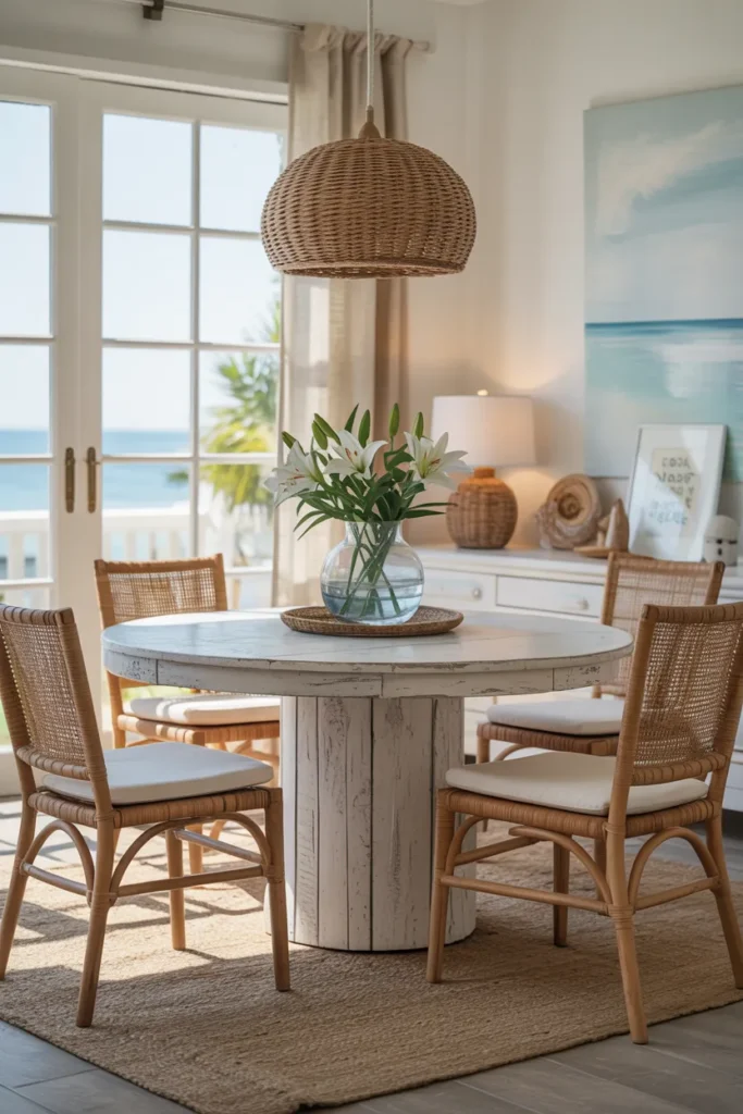 Coastal Round Table for a Breezy Dining Room
