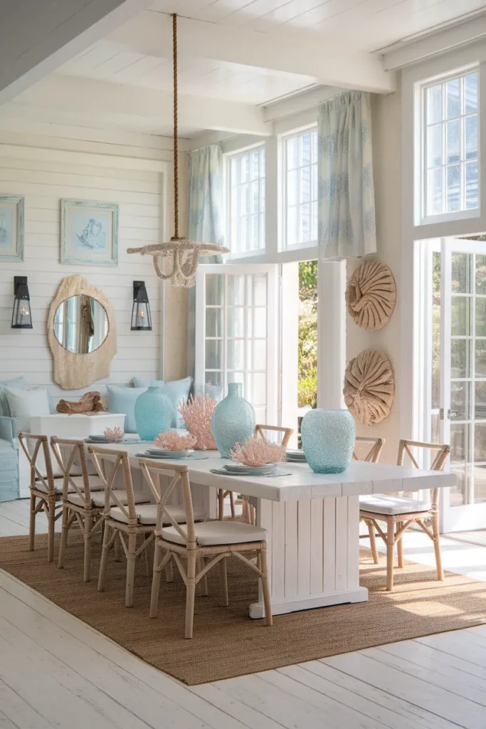 20 Vintage Dining Room Ideas That Bring Timeless Charm to Your Home 10 Coastal Vintage Dining with Whitewashed Finishes