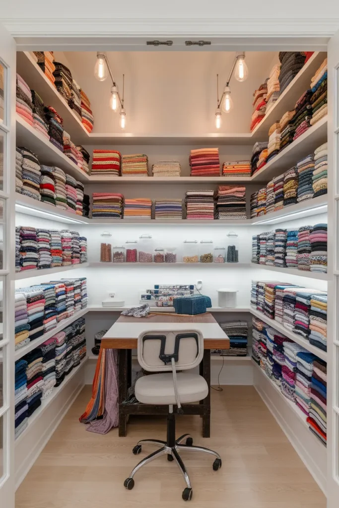 Color Coded Fabric Storage Room