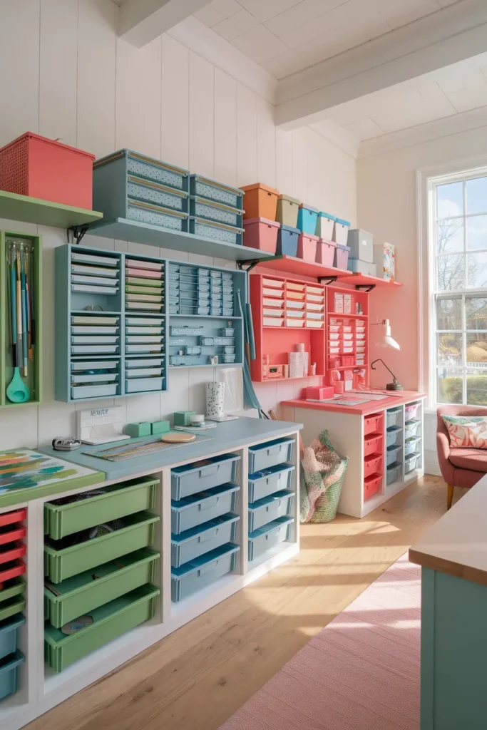 Color-Coordinated Craft Stations for Creative Flow