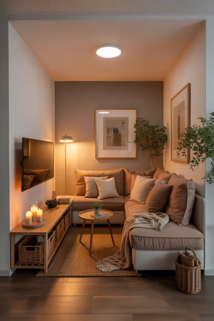 Compact Corner Sofa Layout for Small Spaces