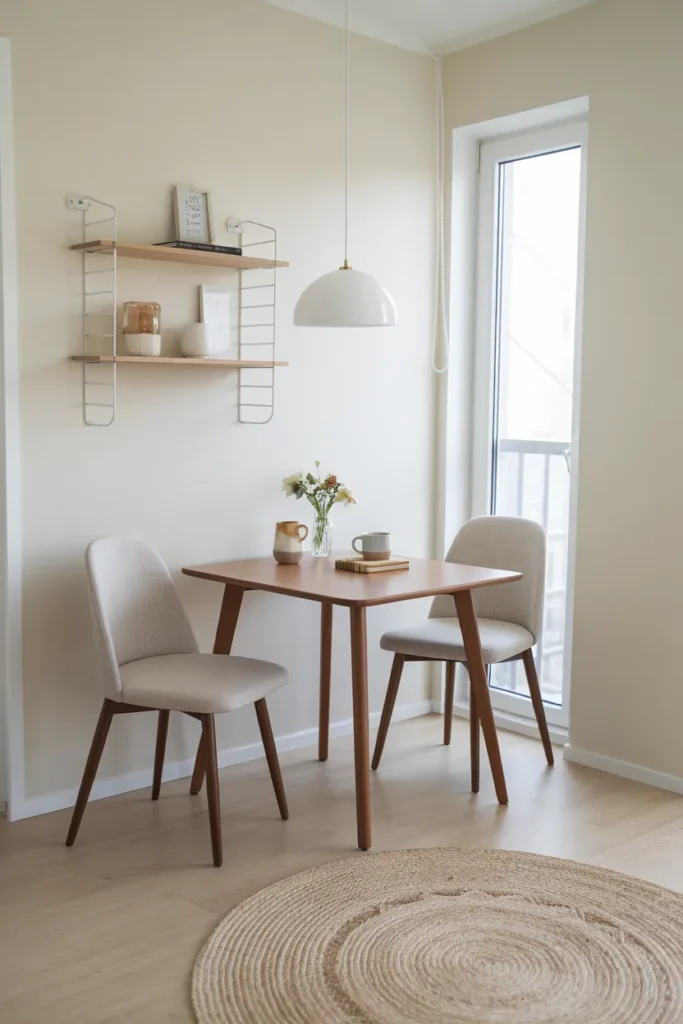 Compact Square Dining Table with Rounded Edges
