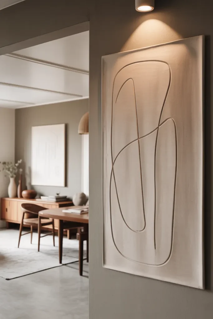 Contemporary Clay Line Art Panels