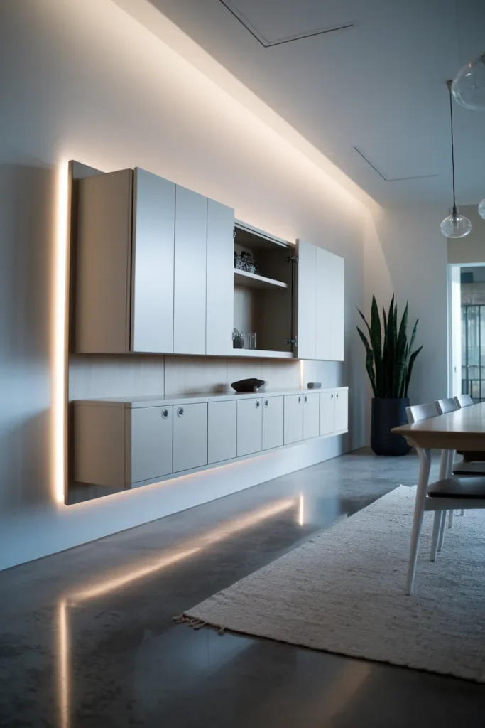 24 Dining Room Cabinet Ideas That Add Style, Storage, And Serious Charm 5 Contemporary Floating Cabinet