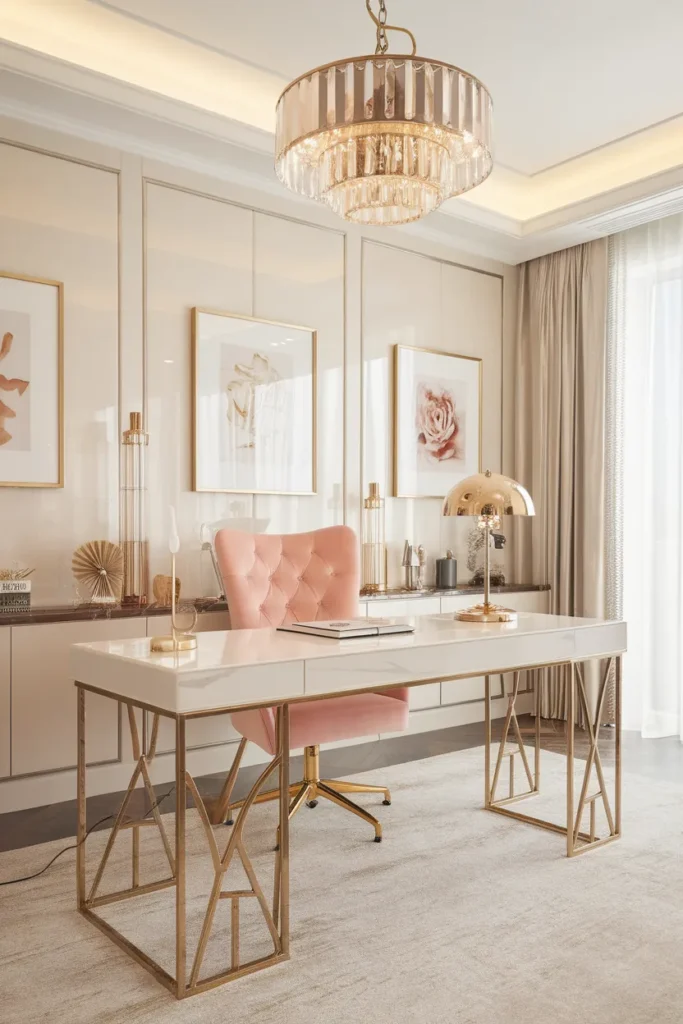 20 Modern Home Office Ideas That Make Working from Home Feel Luxurious 10 Contemporary Glam Workspace