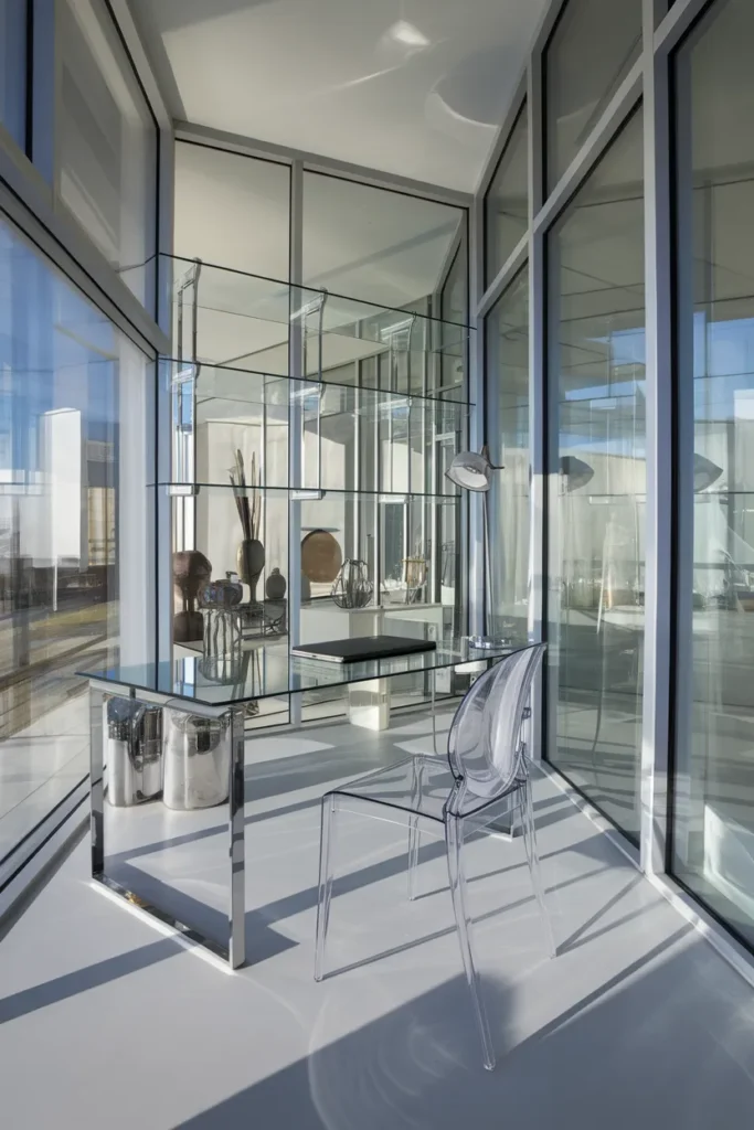 20 Modern Home Office Ideas That Make Working from Home Feel Luxurious 17 Contemporary Glass Home Office