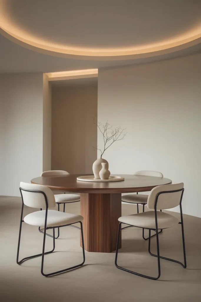 Contemporary Minimalist Round Table Style