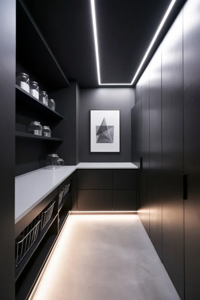 Contemporary Noir Laundry Room