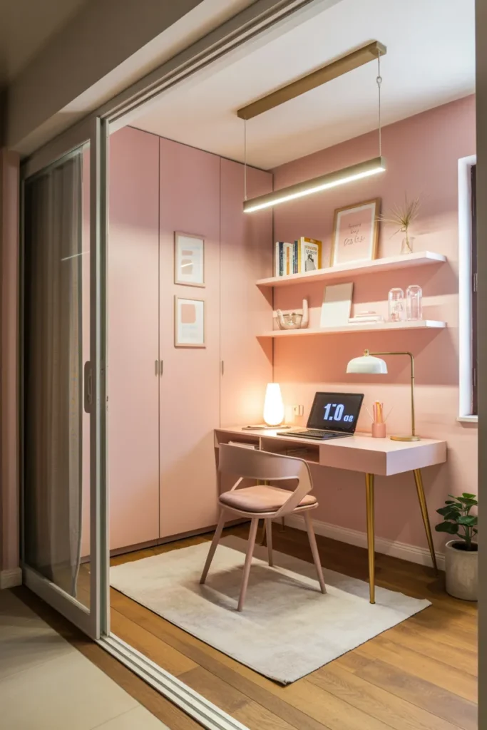 How to Decorate a Room With Pink Walls 4 Contemporary Pink Office Space
