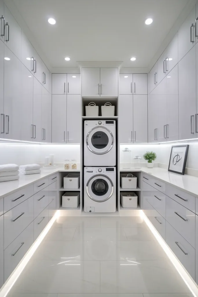 Contemporary White Laundry Room