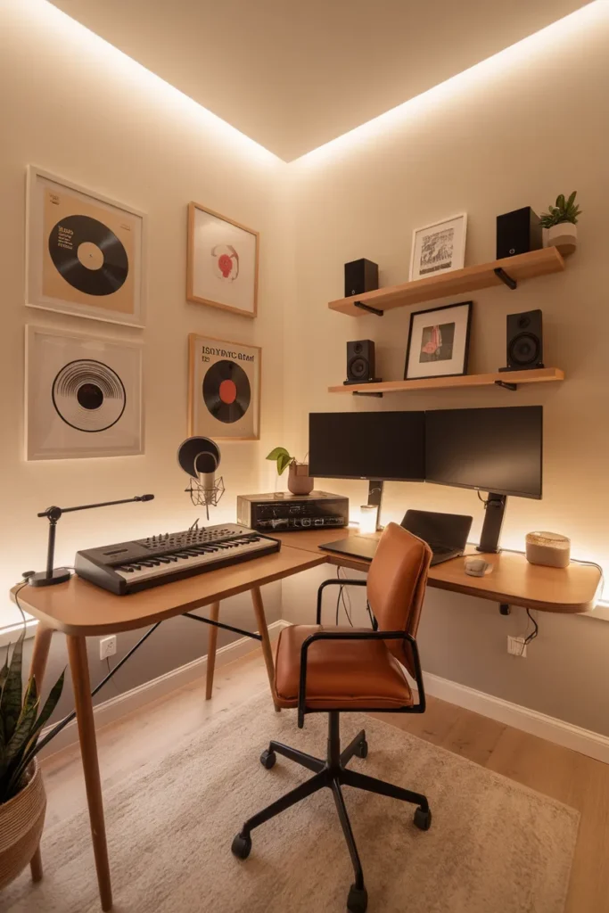 Cozy Corner Studio with Warm Lighting