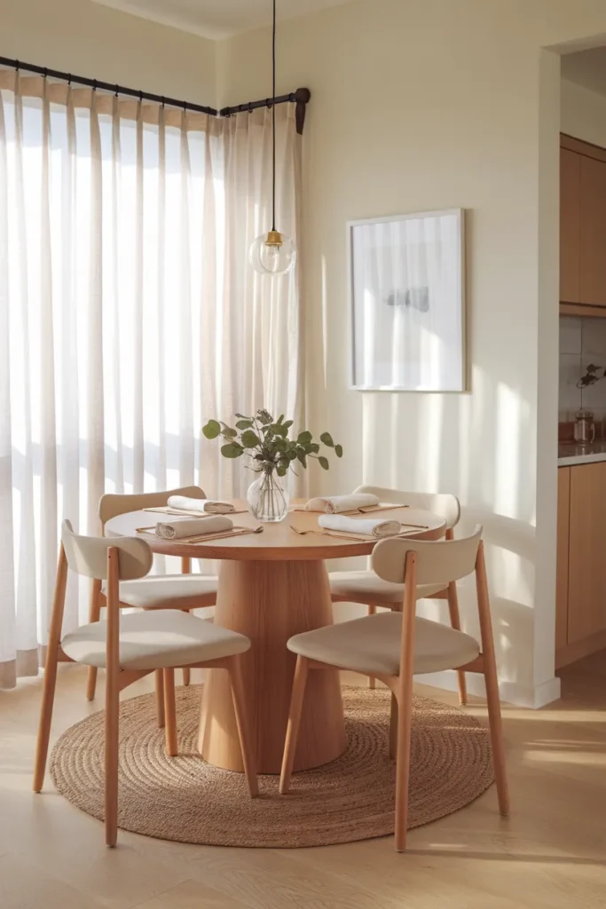 Cozy Round Table for Small Apartments